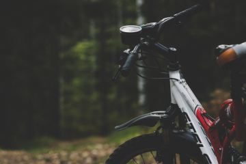 Mountain bike near forest
